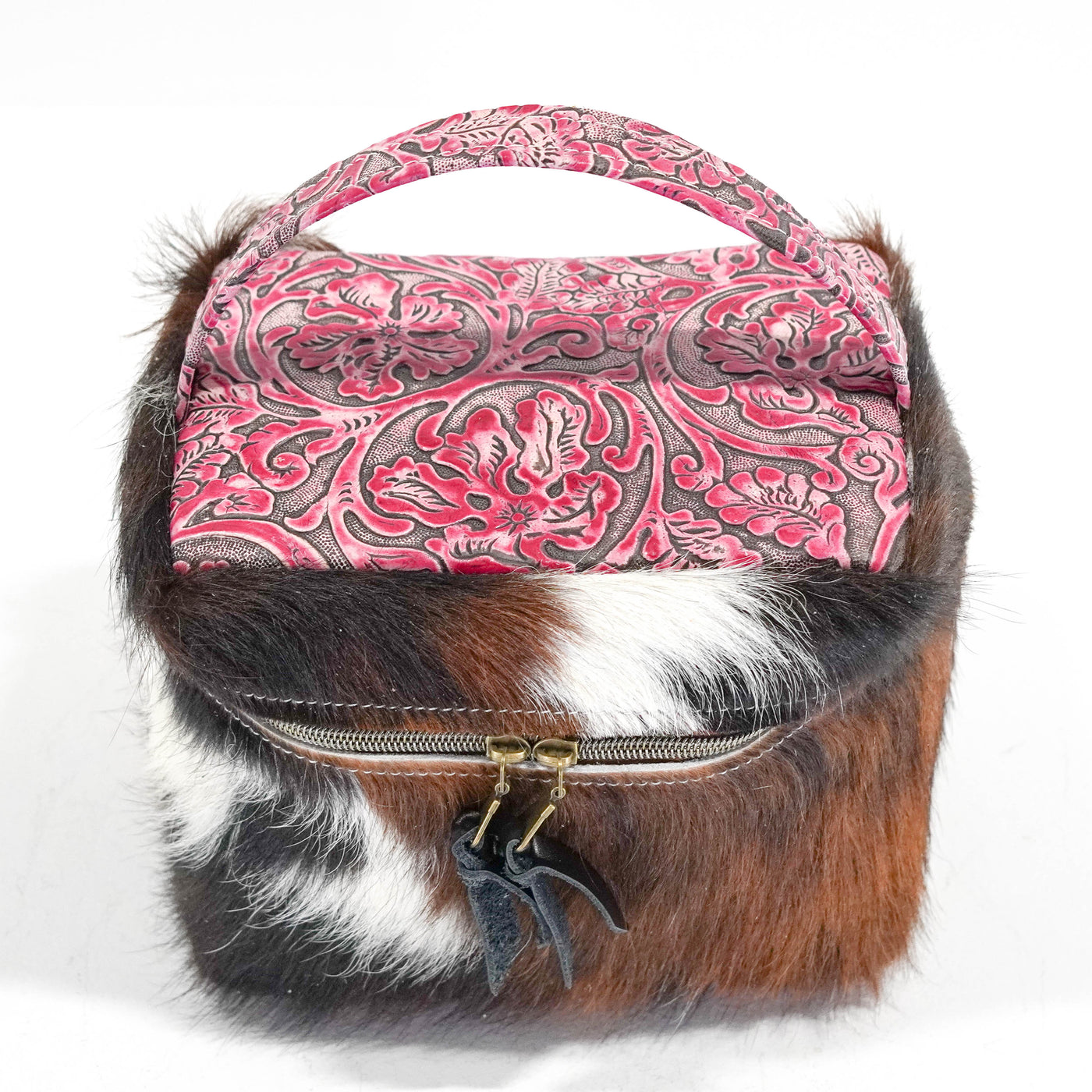 Caboose - Tricolor w/ Barbie Tool-Caboose-Western-Cowhide-Bags-Handmade-Products-Gifts-Dancing Cactus Designs