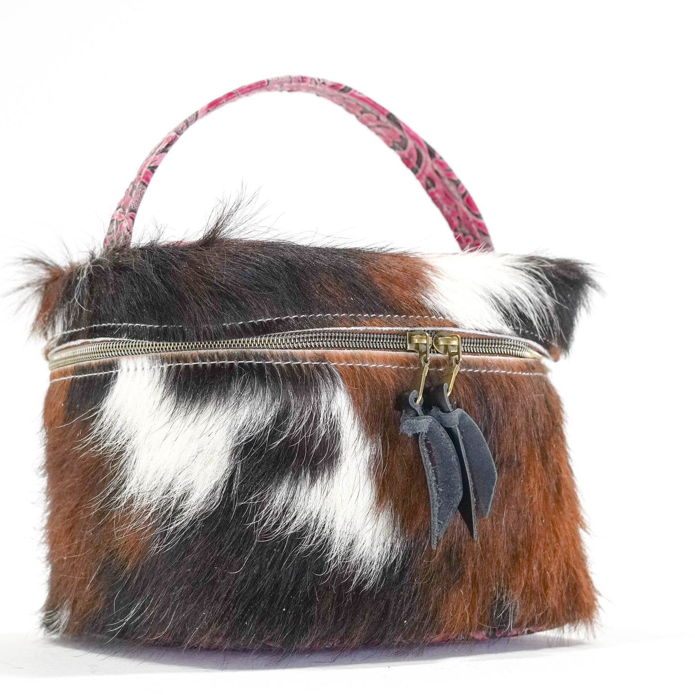 Caboose - Tricolor w/ Barbie Tool-Caboose-Western-Cowhide-Bags-Handmade-Products-Gifts-Dancing Cactus Designs