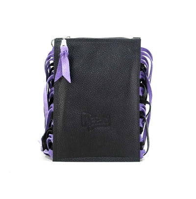 Carrie - Black & White w/ Purple Leopard-Carrie-Western-Cowhide-Bags-Handmade-Products-Gifts-Dancing Cactus Designs