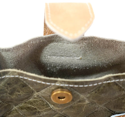 Carrie - Brindle w/ Basil Diamond Stitch-Carrie-Western-Cowhide-Bags-Handmade-Products-Gifts-Dancing Cactus Designs