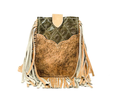 Carrie - Brindle w/ Basil Diamond Stitch-Carrie-Western-Cowhide-Bags-Handmade-Products-Gifts-Dancing Cactus Designs