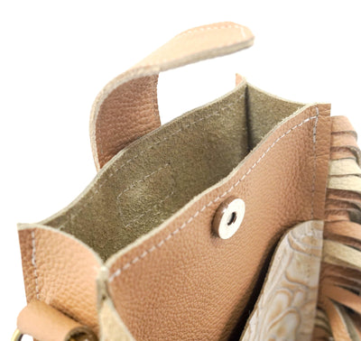 Carrie - Camel Leather w/ Marshmallow Roses-Carrie-Western-Cowhide-Bags-Handmade-Products-Gifts-Dancing Cactus Designs