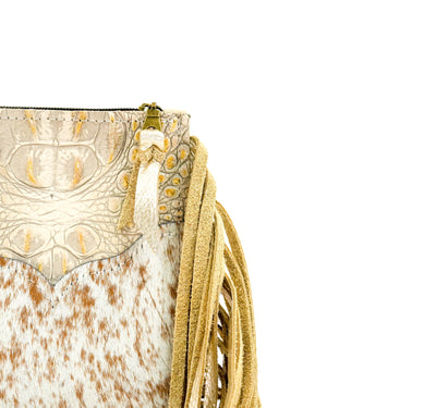 Carrie - Longhorn w/ Ivory Croc-Carrie-Western-Cowhide-Bags-Handmade-Products-Gifts-Dancing Cactus Designs