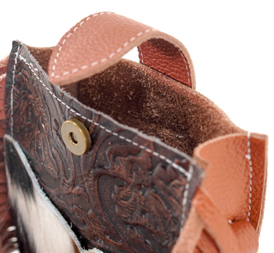 Carrie - Tricolor w/ Cowboy Tool-Carrie-Western-Cowhide-Bags-Handmade-Products-Gifts-Dancing Cactus Designs