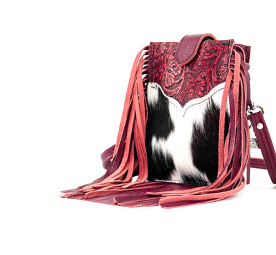 Carrie - Tricolor w/ Red Tool-Carrie-Western-Cowhide-Bags-Handmade-Products-Gifts-Dancing Cactus Designs