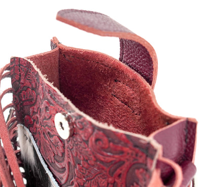 Carrie - Tricolor w/ Red Tool-Carrie-Western-Cowhide-Bags-Handmade-Products-Gifts-Dancing Cactus Designs