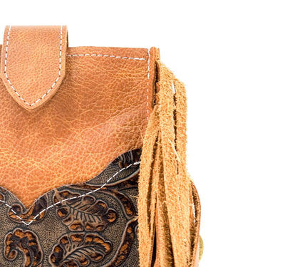 Carrie - West Bay Leather w/ Gold Rush Tool-Carrie-Western-Cowhide-Bags-Handmade-Products-Gifts-Dancing Cactus Designs