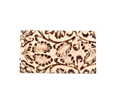 Checkbook Cover - All Embossed w/ Ivory Tool-Checkbook Cover-Western-Cowhide-Bags-Handmade-Products-Gifts-Dancing Cactus Designs