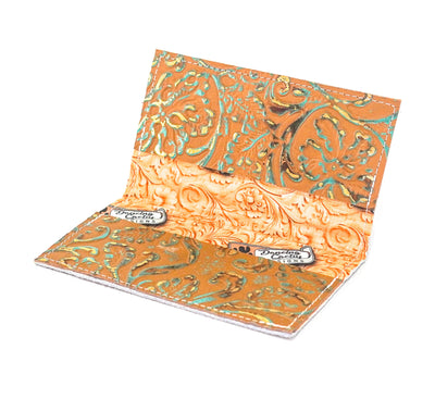 Checkbook Cover - Chocolate & White w/ Agave Tool-Checkbook Cover-Western-Cowhide-Bags-Handmade-Products-Gifts-Dancing Cactus Designs