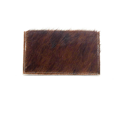 Checkbook Cover - Tricolor w/ Sepia Laredo-Checkbook Cover-Western-Cowhide-Bags-Handmade-Products-Gifts-Dancing Cactus Designs