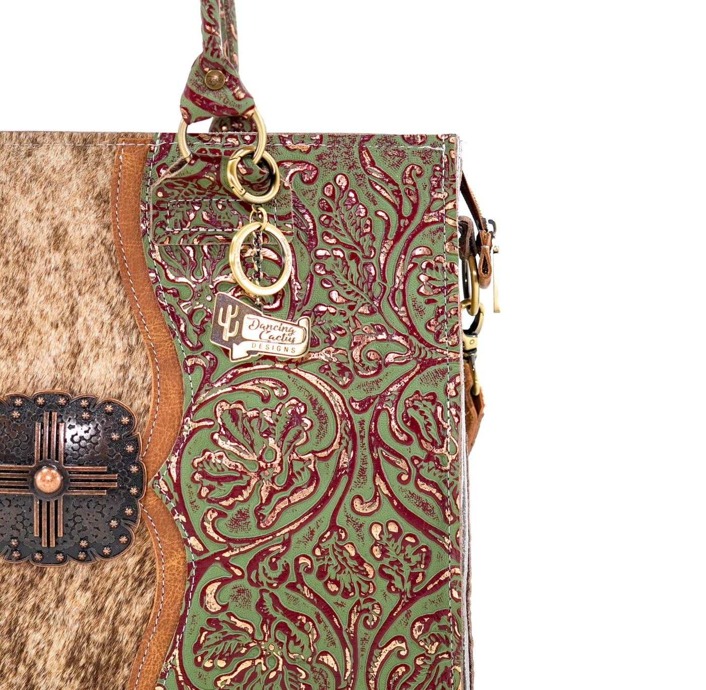 Clerk - Brindle w/ Cucumber Melon Tool-Clerk-Western-Cowhide-Bags-Handmade-Products-Gifts-Dancing Cactus Designs