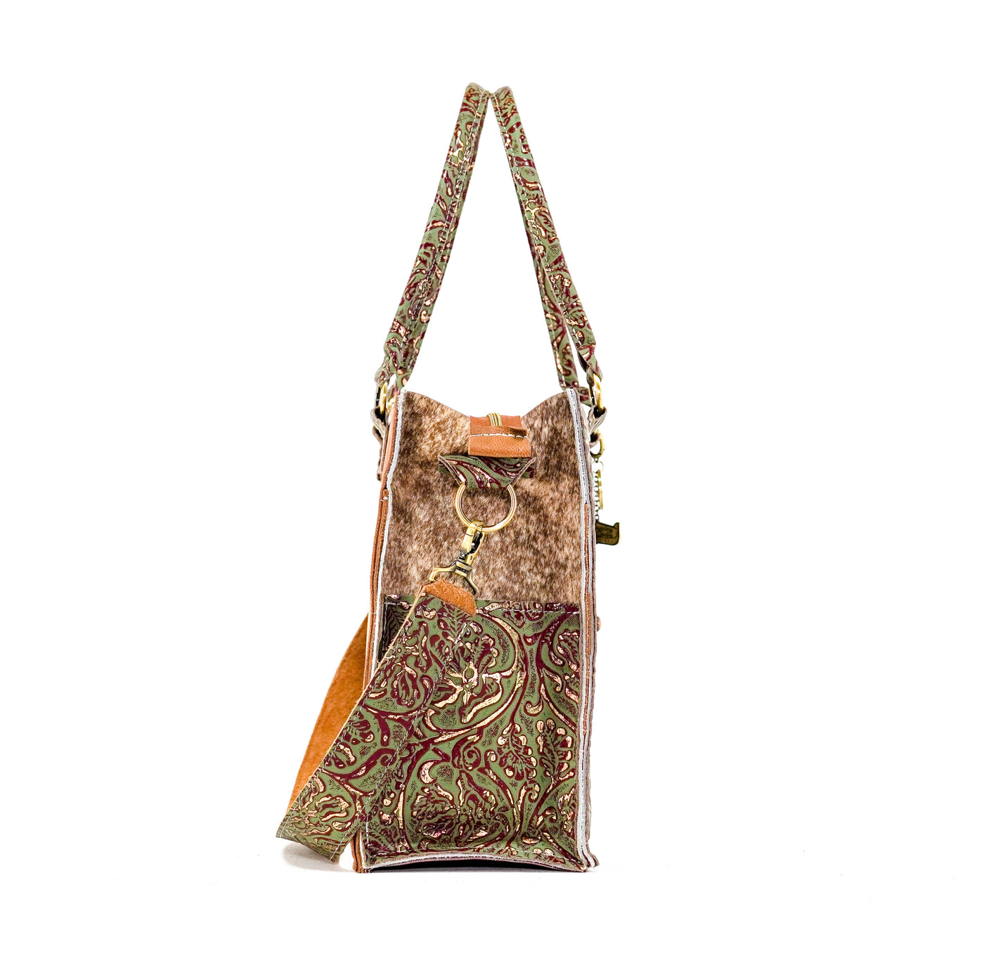 Clerk - Brindle w/ Cucumber Melon Tool-Clerk-Western-Cowhide-Bags-Handmade-Products-Gifts-Dancing Cactus Designs