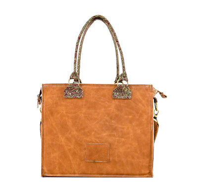 Clerk - Brindle w/ Cucumber Melon Tool-Clerk-Western-Cowhide-Bags-Handmade-Products-Gifts-Dancing Cactus Designs