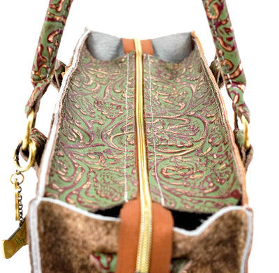 Clerk - Brindle w/ Cucumber Melon Tool-Clerk-Western-Cowhide-Bags-Handmade-Products-Gifts-Dancing Cactus Designs