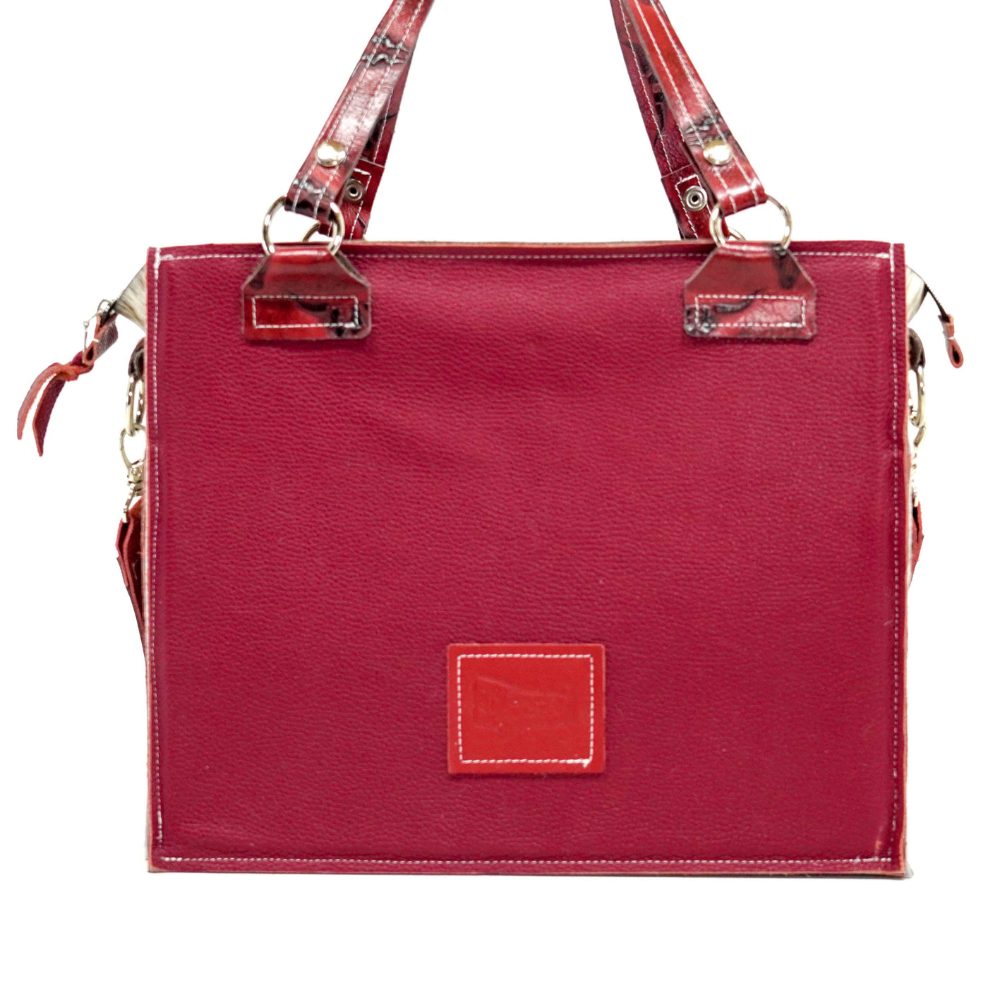 Clerk - Dapple w/ Red Skulls-Clerk-Western-Cowhide-Bags-Handmade-Products-Gifts-Dancing Cactus Designs
