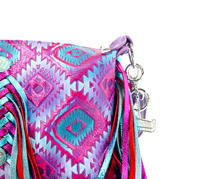 Cosmic Cowgirl - All Embossed w/ Rio Aztec-Cosmic Cowgirl-Western-Cowhide-Bags-Handmade-Products-Gifts-Dancing Cactus Designs