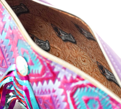 Cosmic Cowgirl - All Embossed w/ Rio Aztec-Cosmic Cowgirl-Western-Cowhide-Bags-Handmade-Products-Gifts-Dancing Cactus Designs
