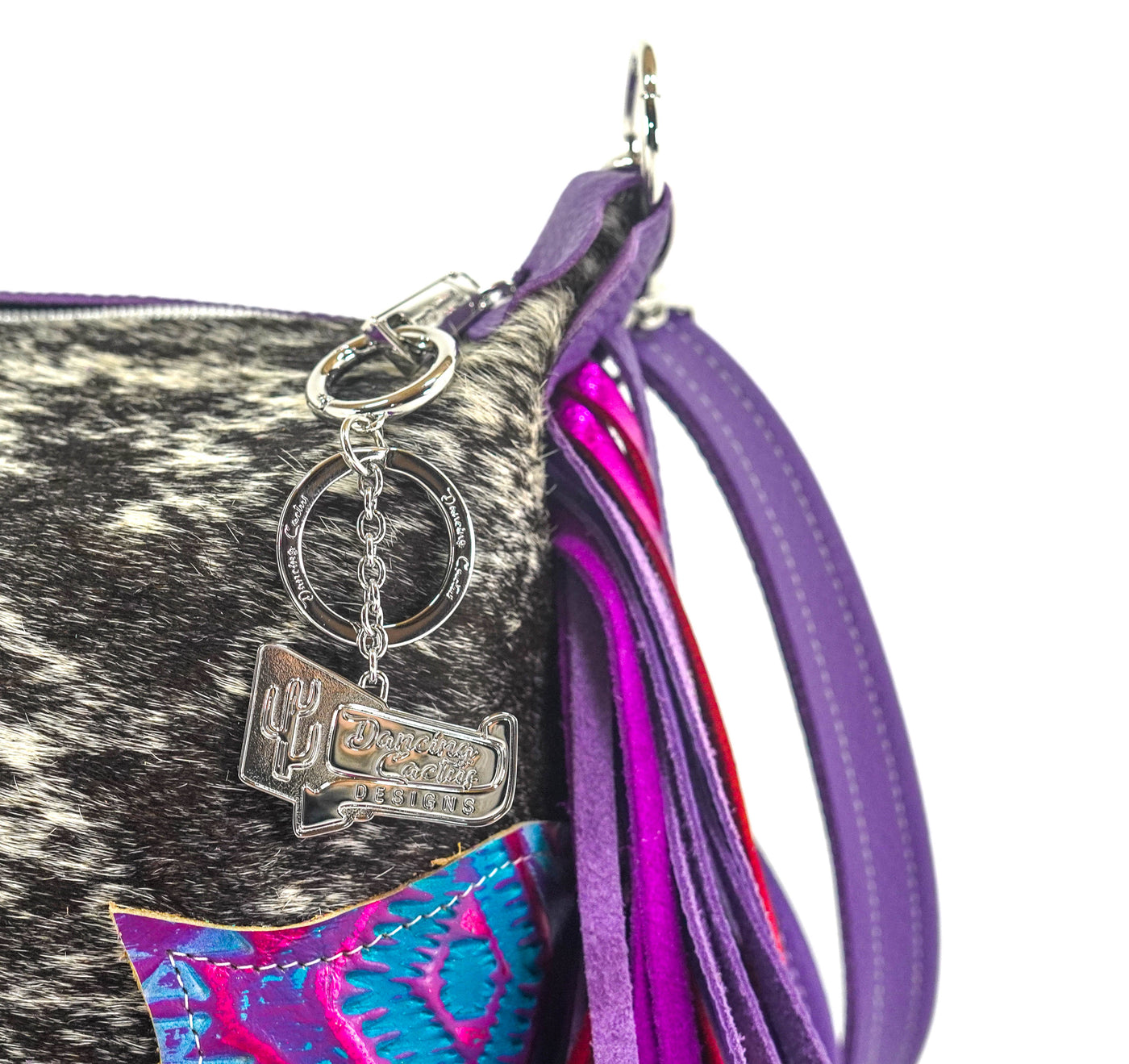 Cosmic Cowgirl - Black & White w/ Rio Aztec-Cosmic Cowgirl-Western-Cowhide-Bags-Handmade-Products-Gifts-Dancing Cactus Designs