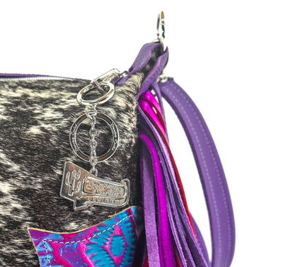 Cosmic Cowgirl - Black & White w/ Rio Aztec-Cosmic Cowgirl-Western-Cowhide-Bags-Handmade-Products-Gifts-Dancing Cactus Designs