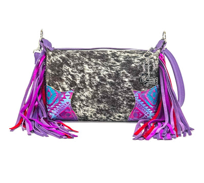 Cosmic Cowgirl - Black & White w/ Rio Aztec-Cosmic Cowgirl-Western-Cowhide-Bags-Handmade-Products-Gifts-Dancing Cactus Designs