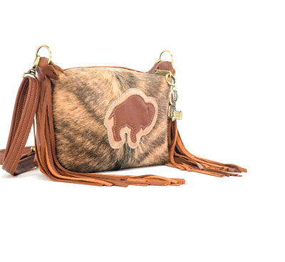 Cosmic Cowgirl - Brindle w/ Bay Leather-Cosmic Cowgirl-Western-Cowhide-Bags-Handmade-Products-Gifts-Dancing Cactus Designs
