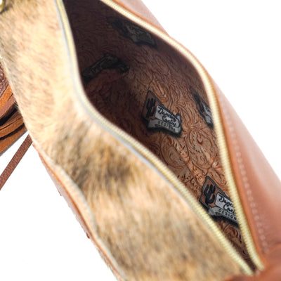 Cosmic Cowgirl - Brindle w/ Bay Leather-Cosmic Cowgirl-Western-Cowhide-Bags-Handmade-Products-Gifts-Dancing Cactus Designs