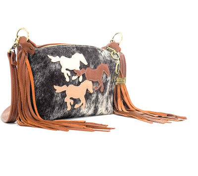 Cosmic Cowgirl - Chocolate & White w/ Bay Leather-Cosmic Cowgirl-Western-Cowhide-Bags-Handmade-Products-Gifts-Dancing Cactus Designs