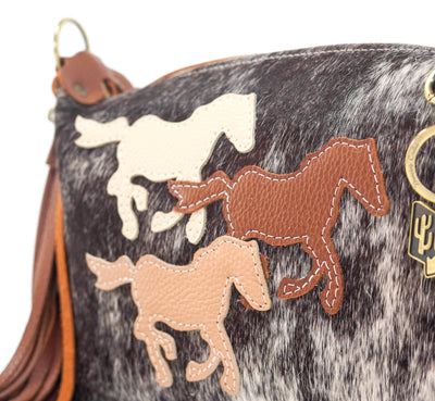 Cosmic Cowgirl - Chocolate & White w/ Bay Leather-Cosmic Cowgirl-Western-Cowhide-Bags-Handmade-Products-Gifts-Dancing Cactus Designs