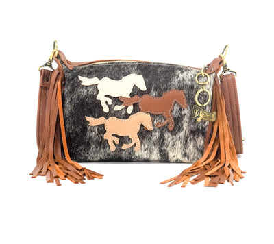Cosmic Cowgirl - Chocolate & White w/ Bay Leather-Cosmic Cowgirl-Western-Cowhide-Bags-Handmade-Products-Gifts-Dancing Cactus Designs