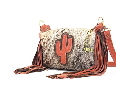 Cosmic Cowgirl - Chocolate & White w/ Sedona Leather-Cosmic Cowgirl-Western-Cowhide-Bags-Handmade-Products-Gifts-Dancing Cactus Designs