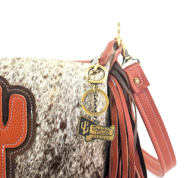 Cosmic Cowgirl - Chocolate & White w/ Sedona Leather-Cosmic Cowgirl-Western-Cowhide-Bags-Handmade-Products-Gifts-Dancing Cactus Designs