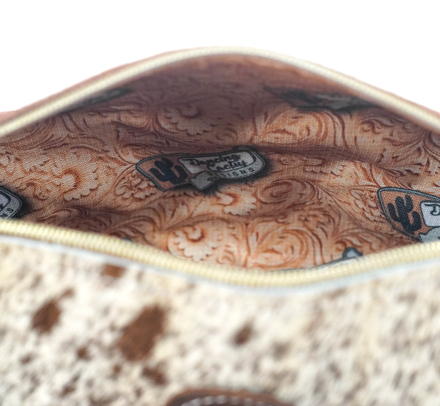 Cosmic Cowgirl - Chocolate & White w/ Sedona Leather-Cosmic Cowgirl-Western-Cowhide-Bags-Handmade-Products-Gifts-Dancing Cactus Designs