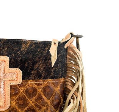 Cosmic Cowgirl - Dark Brindle w/ Caramel Diamond Stitch-Cosmic Cowgirl-Western-Cowhide-Bags-Handmade-Products-Gifts-Dancing Cactus Designs