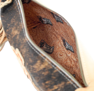 Cosmic Cowgirl - Dark Brindle w/ Caramel Diamond Stitch-Cosmic Cowgirl-Western-Cowhide-Bags-Handmade-Products-Gifts-Dancing Cactus Designs