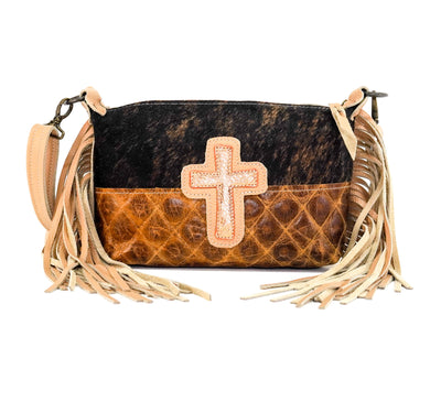 Cosmic Cowgirl - Dark Brindle w/ Caramel Diamond Stitch-Cosmic Cowgirl-Western-Cowhide-Bags-Handmade-Products-Gifts-Dancing Cactus Designs