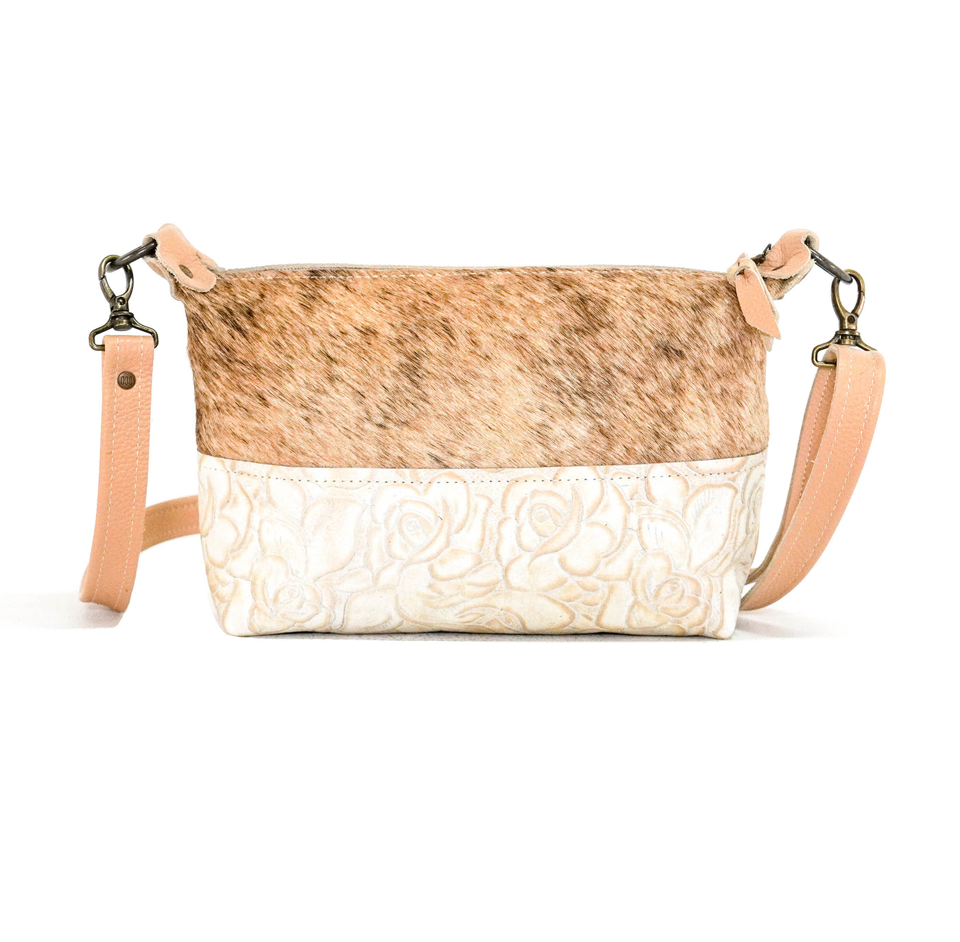 Cosmic Cowgirl - Light Brindle w/ Marshmallow Roses-Cosmic Cowgirl-Western-Cowhide-Bags-Handmade-Products-Gifts-Dancing Cactus Designs