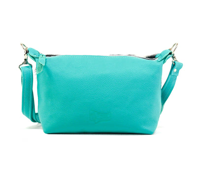 Cosmic Cowgirl - Tricolor w/ Turquoise Leopard-Cosmic Cowgirl-Western-Cowhide-Bags-Handmade-Products-Gifts-Dancing Cactus Designs