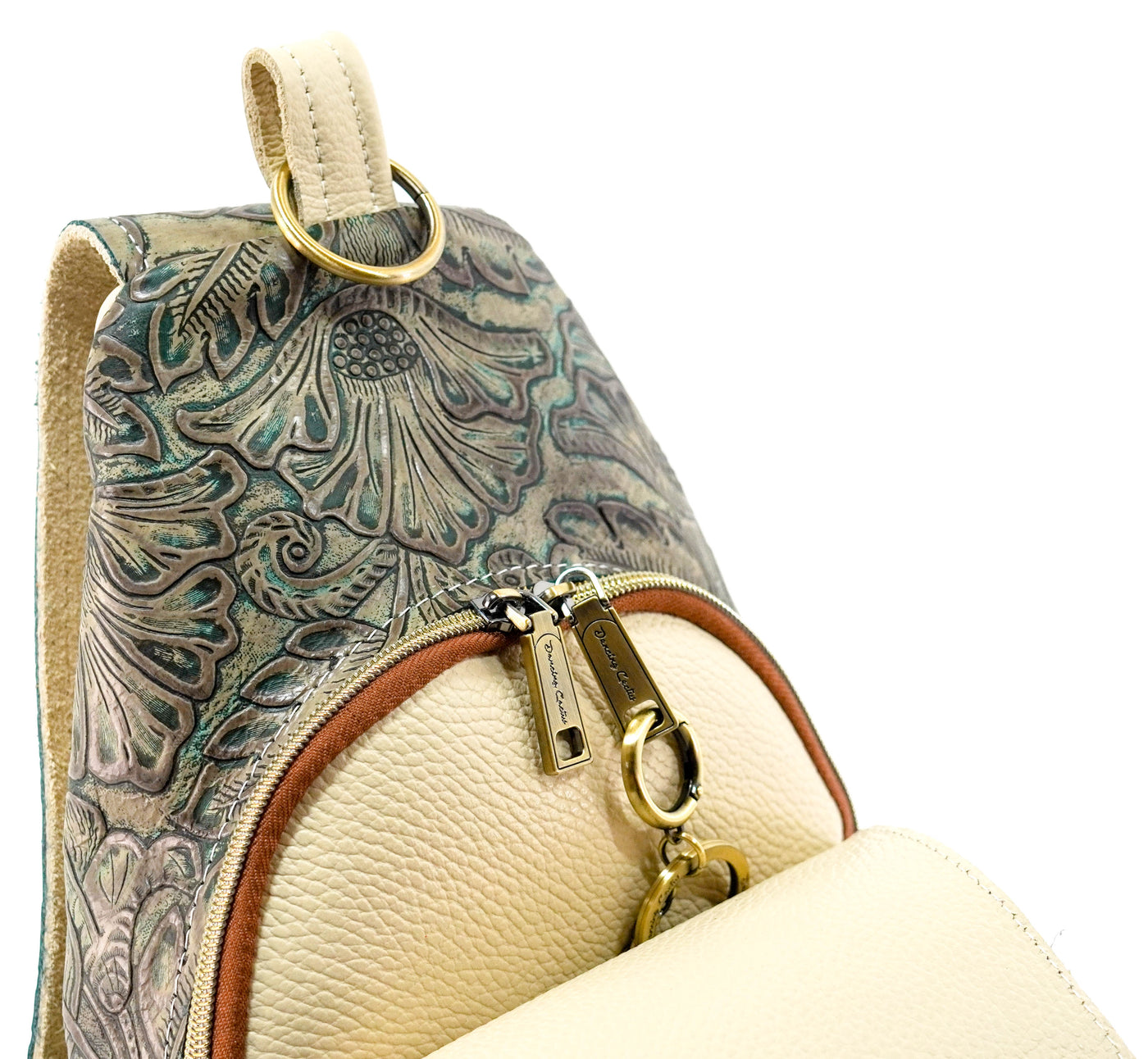 Sling Bag - All Embossed w/ Turquoise Autumn
