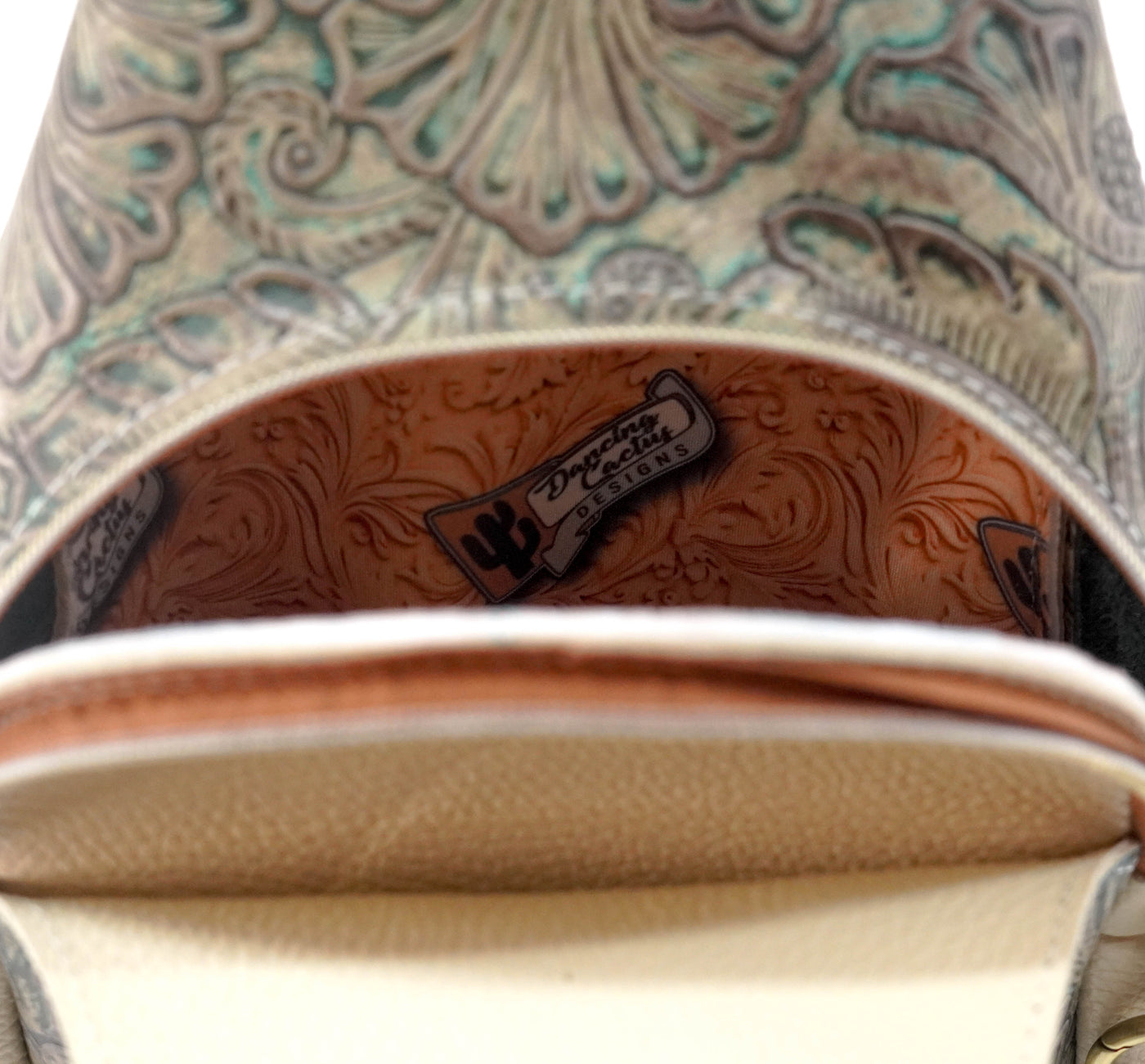 Sling Bag - All Embossed w/ Turquoise Autumn