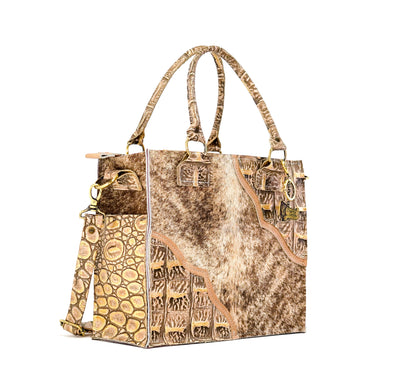 Minnie Pearl - Brindle w/ Ivory Jumbo Croc