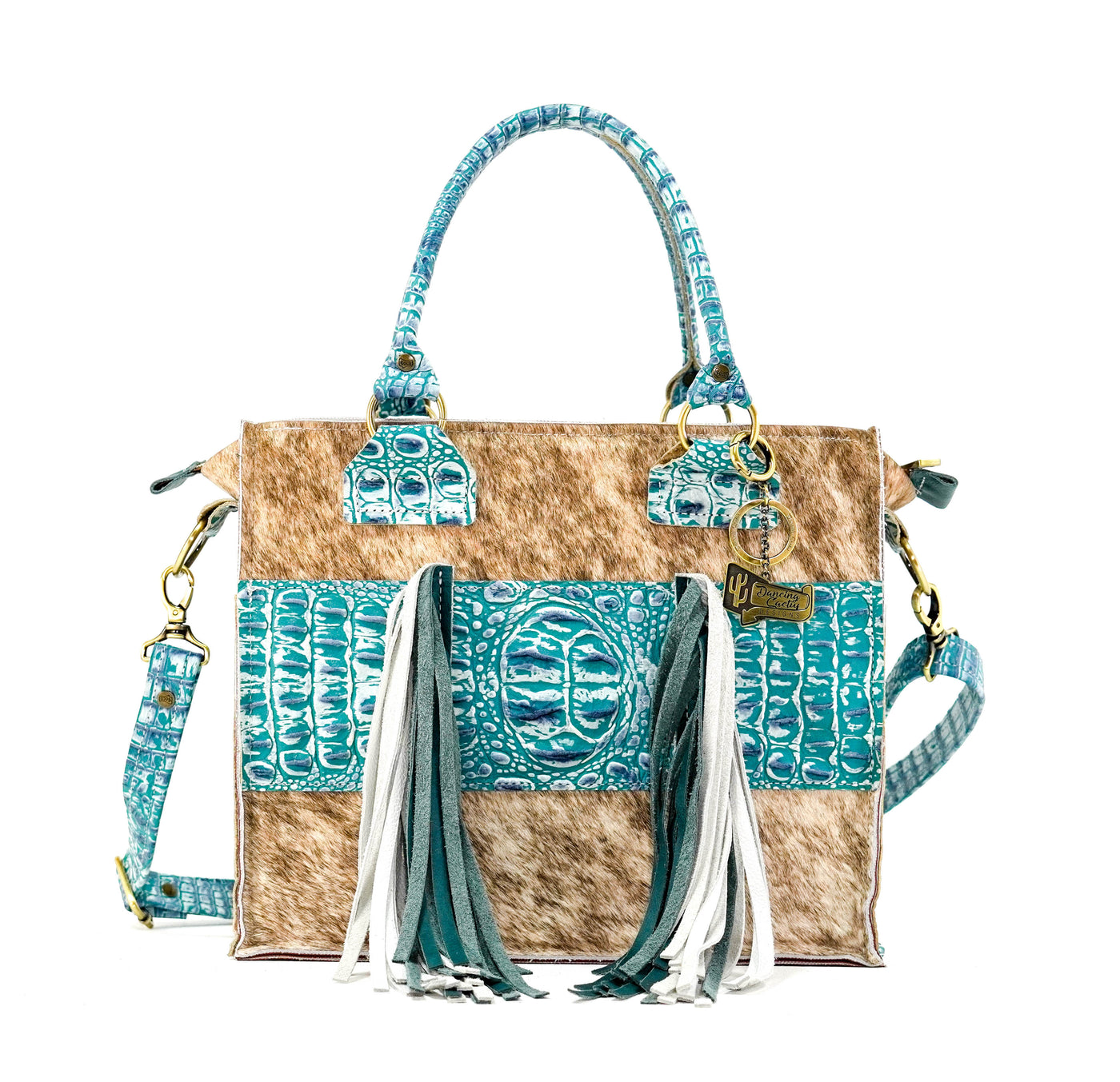 Minnie Pearl - Brindle w/ Turquoise Sand Croc