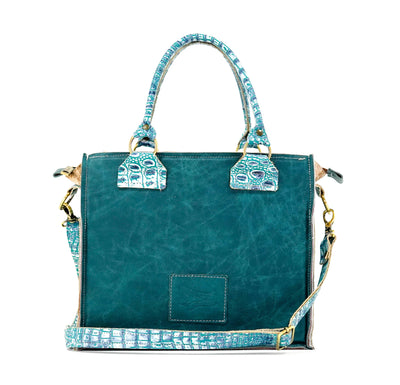 Minnie Pearl - Brindle w/ Turquoise Sand Croc