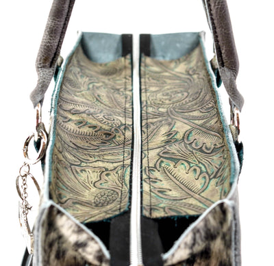 Clerk - Black & White w/ Turquoise Autumn