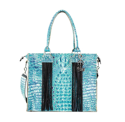 Clerk - All Embossed w/ Turquoise Sand Croc