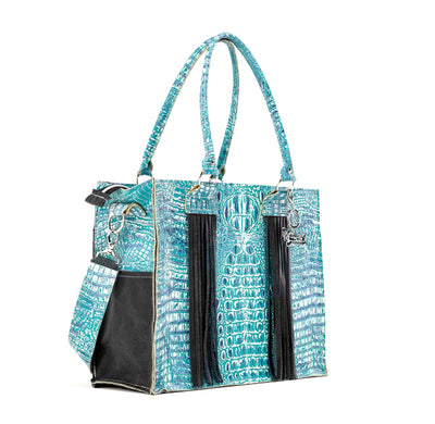 Clerk - All Embossed w/ Turquoise Sand Croc