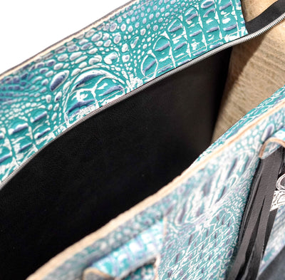 Clerk - All Embossed w/ Turquoise Sand Croc