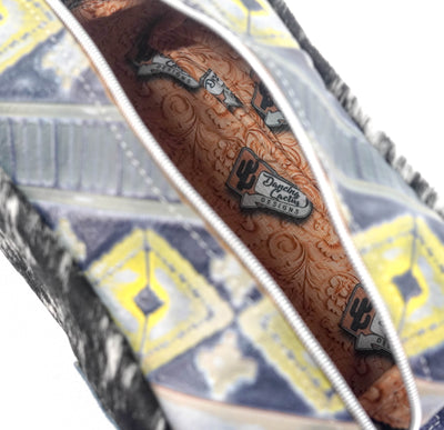 Dutton - Black & White w/ Teton Sundown Navajo-Dutton-Western-Cowhide-Bags-Handmade-Products-Gifts-Dancing Cactus Designs