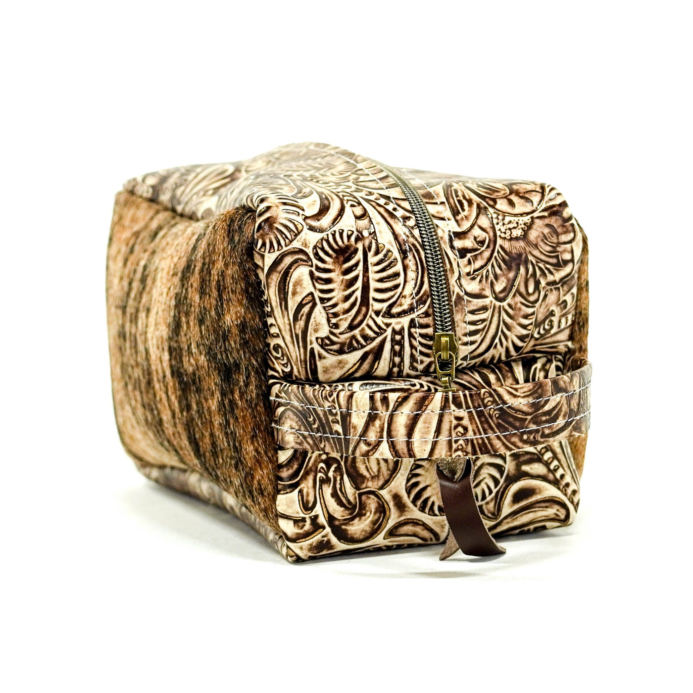 Dutton - Brindle w/ Ivory & Brown Dallas Tool-Dutton-Western-Cowhide-Bags-Handmade-Products-Gifts-Dancing Cactus Designs