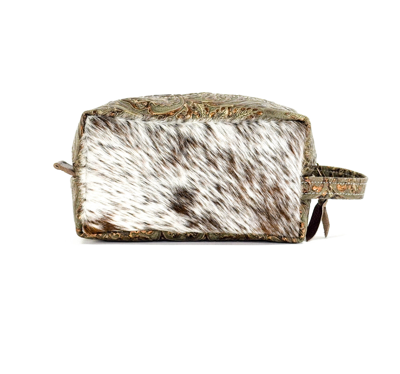 Dutton - Chocolate & White w/ Gilded Tool-Dutton-Western-Cowhide-Bags-Handmade-Products-Gifts-Dancing Cactus Designs