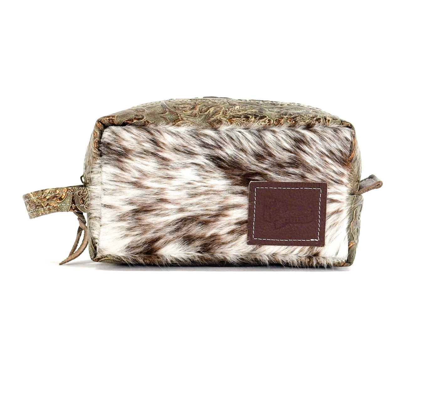 Dutton - Chocolate & White w/ Gilded Tool-Dutton-Western-Cowhide-Bags-Handmade-Products-Gifts-Dancing Cactus Designs